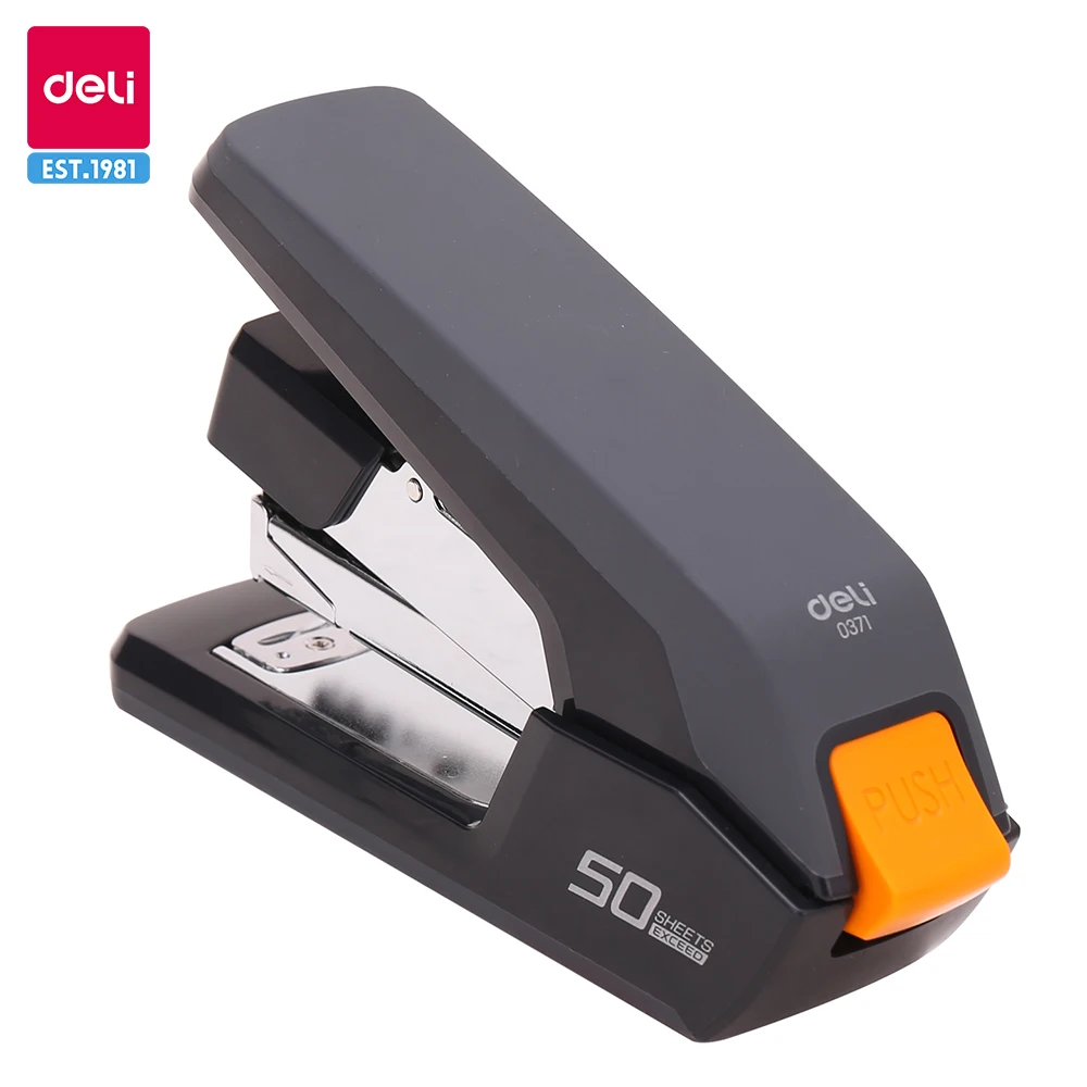 kf-S4a92a50202fb4ed5925c6bd8135d69bcI.webp Deli 50 Sheets Heavy Duty Stapler Effortless Paper Binder School Supplies Stationery Stapler Without Staples Office Supplies - Image 1