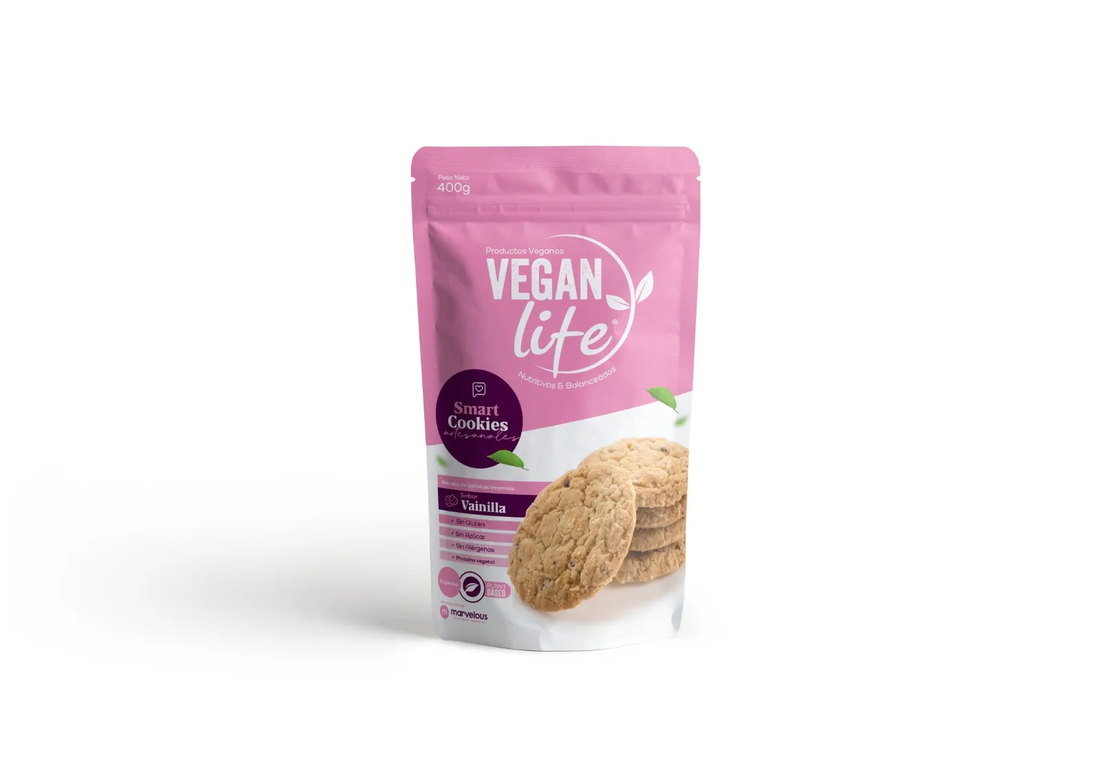 kf-A0b8a886e82bb4cbe8fa47fcb66ef46c8w (2packs) Vegan Life Smart Cookies Vanila 14 oz - Image 1