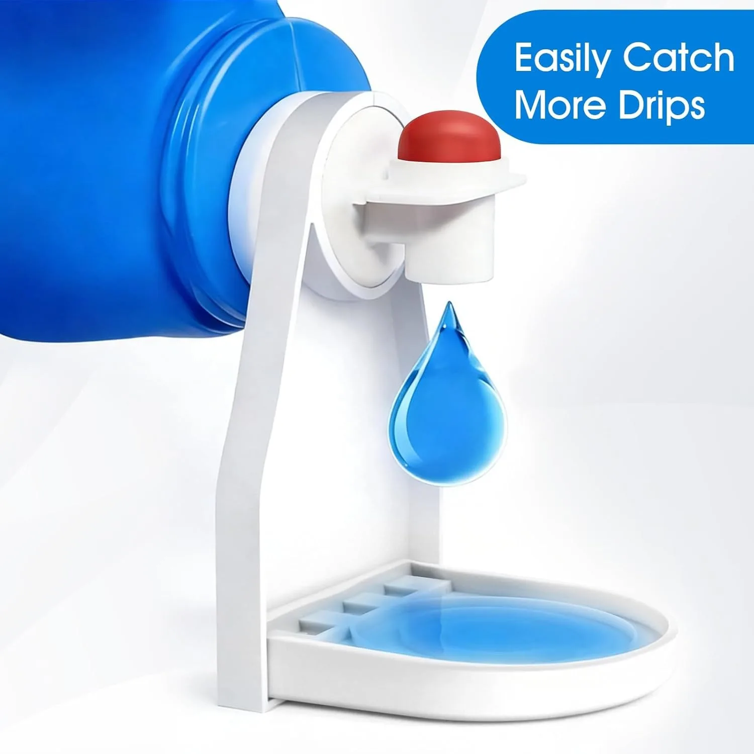 kf-Se98fd31ec14c4520897875429fdcae19P 4 Pack White Detergent Cup Drip Catchers, Non-Slip Thick Plastic Laundry Tray Prevents Leaks & Mess for Laundry Room - Image 1