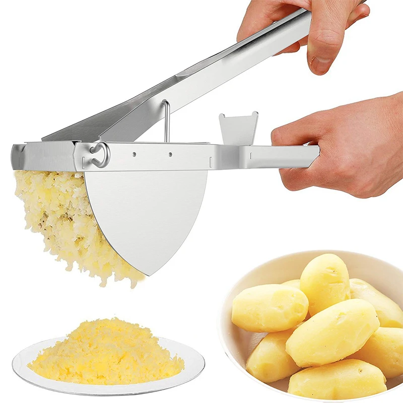 kf-H0f8a746710614447b6f64ff84e7c111cQ.webp LMETJMA Potato Ricer Stainless Steel Potato Masher Heavy Duty Potato Ricer Masher For Baby Food Fruit Vegetable Juicer KC0154 - Image 1