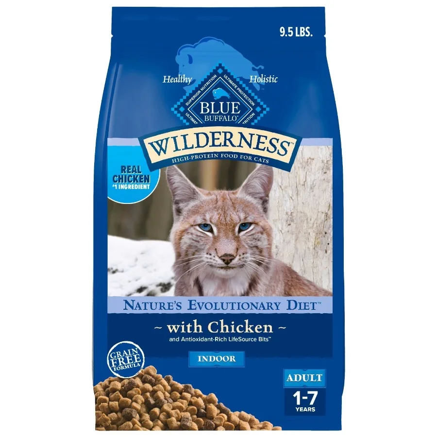 kf-S0b23fbac8b8e4e21b9341dc0457adcd4a.webp Wilderness Natural High-Protein Grain-Free Dry Cat Food with Chicken Flavor 9.5-lb Bag for Active Cats Indoor Outdoor Use Rich - Image 1