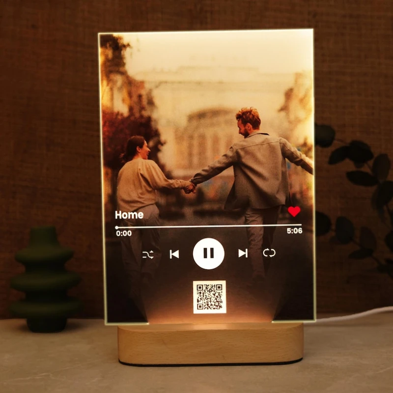 kf-S0c46753d52694835bd127bde85cd3f61P.webp Custom Song Acrylic Plaque Personalized Photo QR Code Night Atmosphere Decor Romantic Gift Anniversary Valentine Desk Display - Image 1