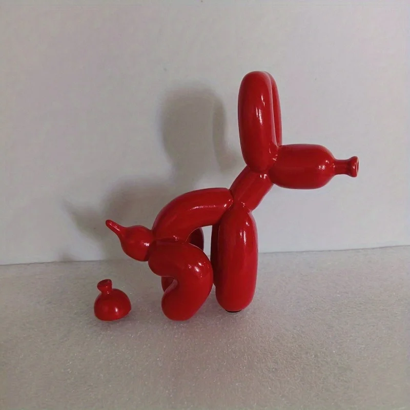 kf-S1292503228594189be6d448e6af2c68bx.webp Poop Dog Balloon Statue Shiny Gold Creative Dog Abstract Ceramic Ornament Sculpture Figurine Statue Home Office Decor - Image 1