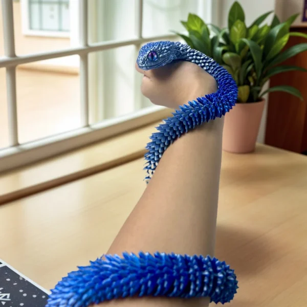 85Cm/33.46In Snake Statue Moveable Joints Animal Model Home Desktop Decoration Ornament Gift Collectible Figurine