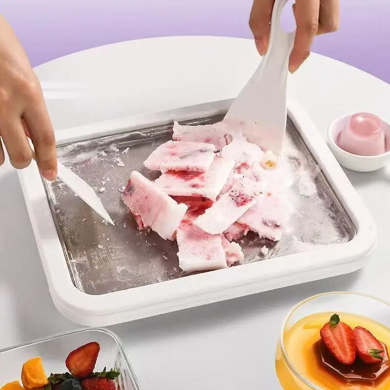 kf-S208a9cf70b33494e8b77ff5427b973b4E.webp Multifunctional Rolled Ice Cream Maker Cold Sweet Fried Ice Pan DIY Household Frozen Yogurt Maker for Homemade Stir Fry Ice Tray - Image 1