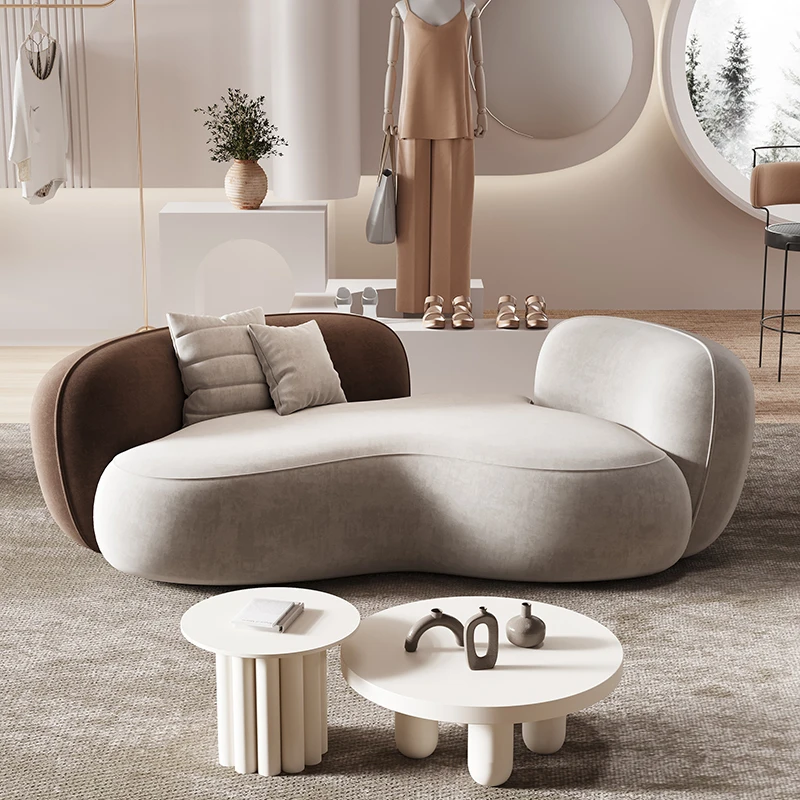 kf-S3e8a94dab38d4b098976973d696de91cG.webp Nordic Cream Style Sofa Modern Design Clothing Store Beauty Salon Rest Area Reception Meeting Sofa Homestay Office Furniture FYO - Image 1