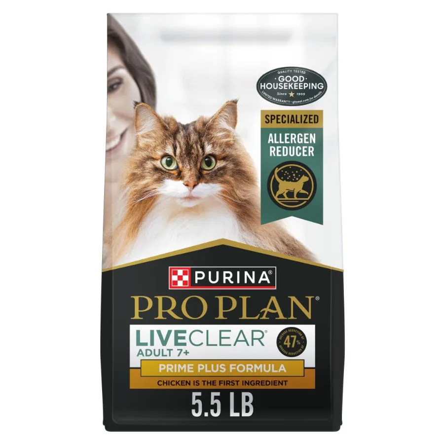 kf-S3fe5d28915c644949ca1aabd4aa5e3b26.webp LiveClear Cat Food 7+ Cat Allergen Reducer Chicken and Rice Formula Dry Cat Food - Image 1