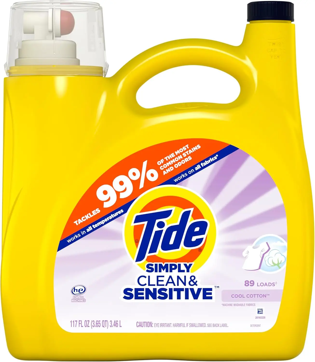 kf-S4b3006a436dd4df7b2d0be57ef02aa76s.webp Cool Cotton Scent Liquid Laundry Detergent, 89 Loads, 117 fl oz for Sensitive Skin - Image 1