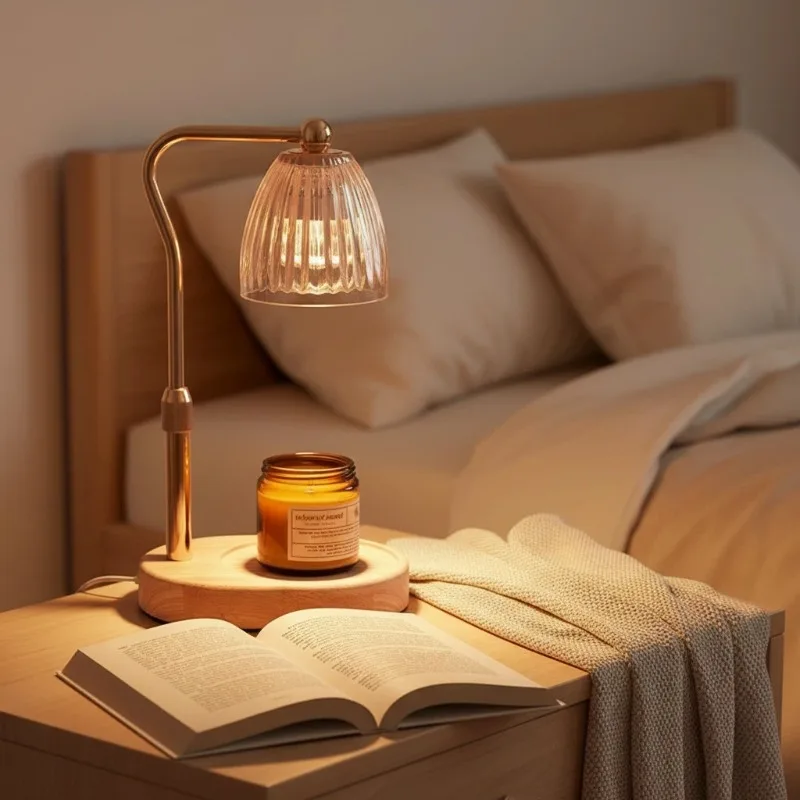 kf-S4b3c1ac7c72f441983a7ba5f8da1cfdac.webp AC-220V Aromatherapy Candle Heating Lamp Deodorize 50W Dimmable Cafe Ambient Light Romantic Atmosphere Desktop Decorative Lamp - Image 1