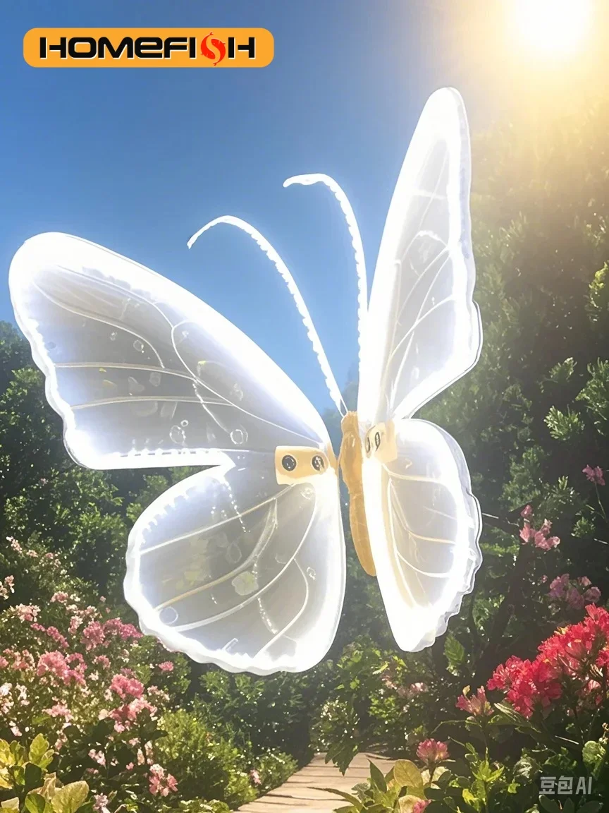 kf-S6d1fa6f270a6446e927abc18d2d4cc5a7.webp 1pcs LED Outdoor Simulation Dynamic Static Butterfly Lights Holiday Party Home Christmas Decorations - Image 1