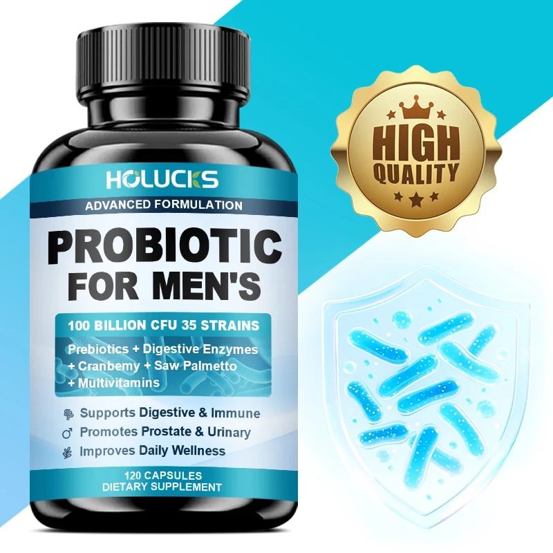 kf-S6f23845fd0474d51854cab588d94ffbbr.webp Probiotics Capsules for Men, Nutritional Absorption, Digestion, Immune Support, Prostate & Urinary Health, Reduce Bloating - Image 1