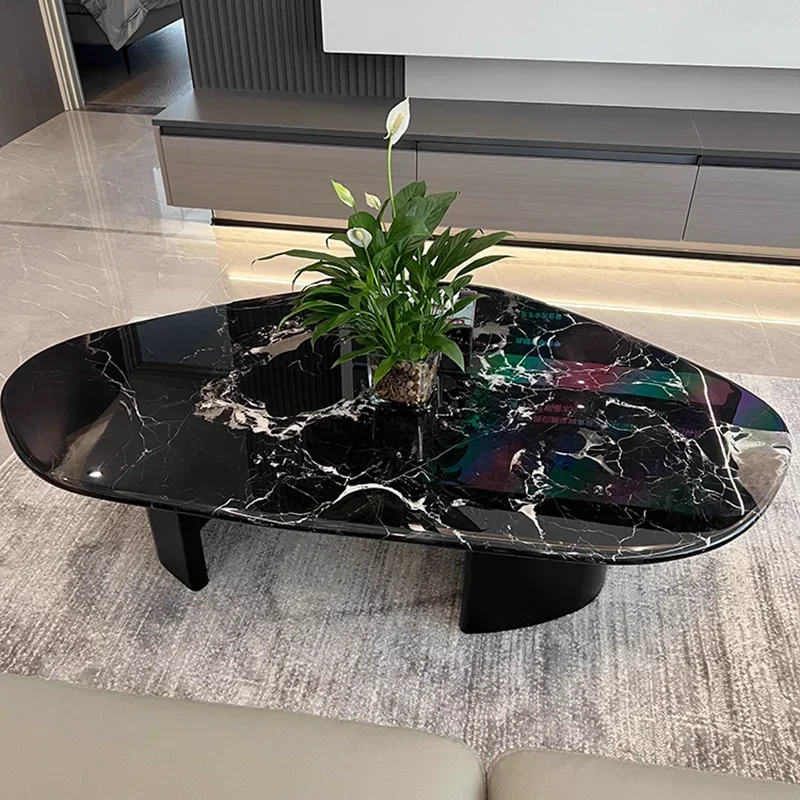 kf-S79c5711ec71f490d89e4d49ab795b351e.webp Minimalism Marble Coffee Table Modern Simple Living Room Sofa Side Coffee Table Originality Villa Home Furniture Couchtisch FYCT - Image 1