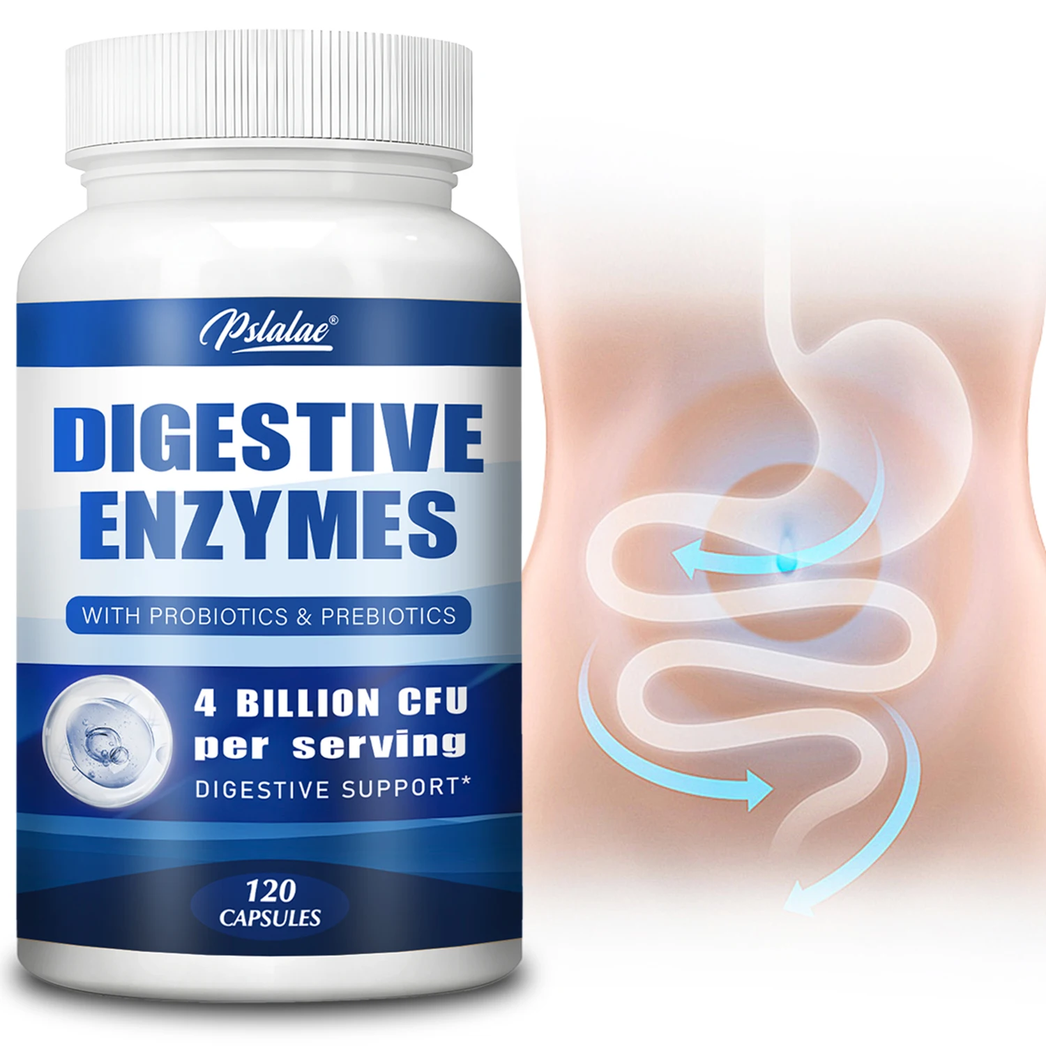 kf-S8199e045792943d2a84fef4d8baf2d47R.webp Digestive Enzymes - Gas & Bloating Relief,Promote Digestive Health,Intestinal Health - Multiple Enzymes,Prebiotics & Probiotics - Image 1