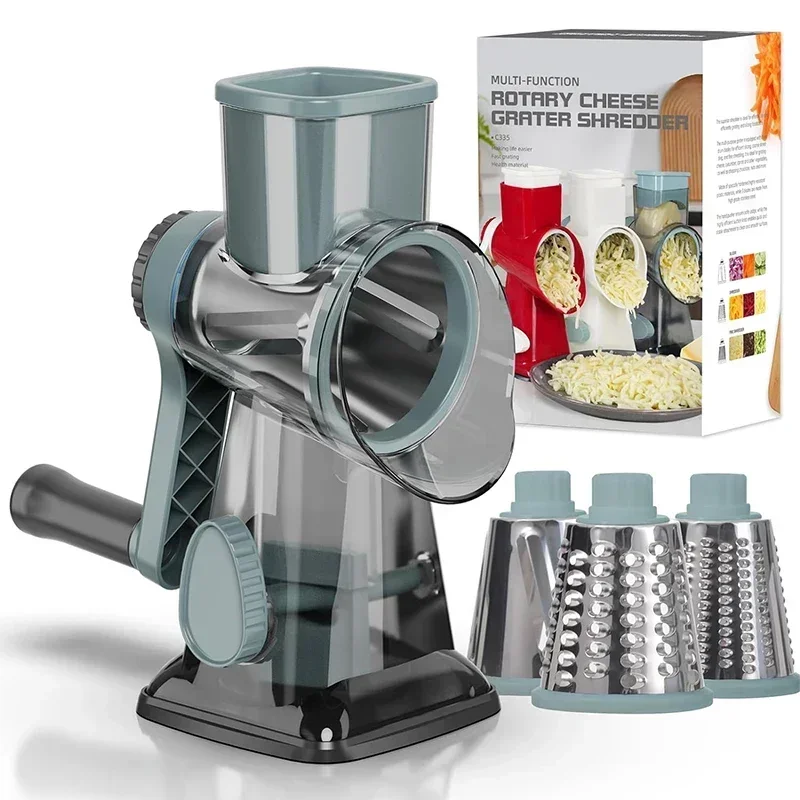 kf-Sc40e99298e5f42d89f01ab233c8ce382N.webp 2025 3-in-1 Rotary Cheese Grater Multifunctional Manual Veg Slicer Nut Grinder Kitchen Essential Tool - Image 1
