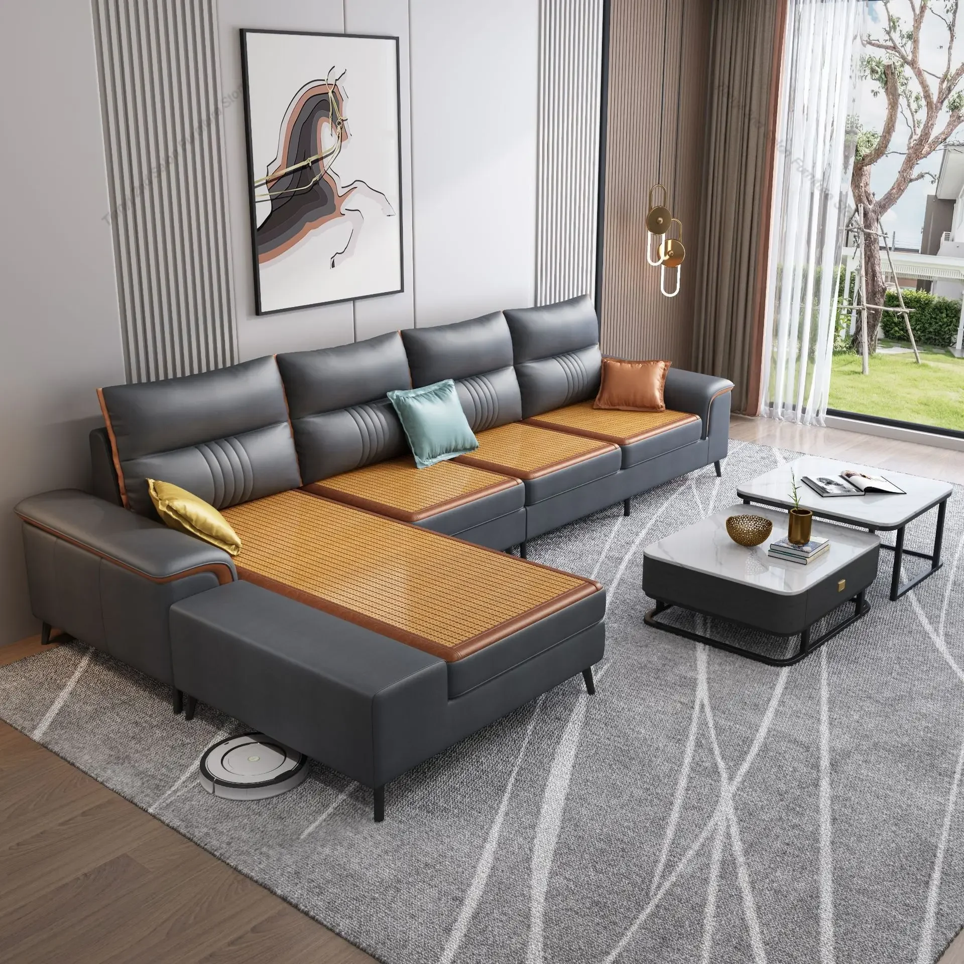 kf-Se03186e776914fea9c9ecc4c0d3bb593c.webp Modern Simple Living Room Sofa Cat Scratch Skin Winter and Summer Dual Purpose Office Sofa Concubine Office Furniture LBSF - Image 1