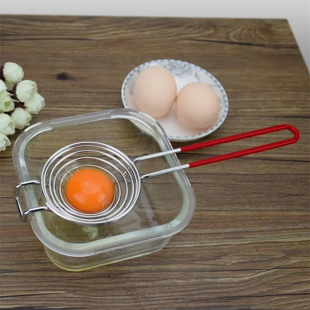 kf-Se998ef3c7d8847b28fcad60e6f73ccfdR.webp Egg Separator Long Handle Egg White Separator Stainless Steel Egg Yolk Divider Filter Kitchen Gadget - Image 1
