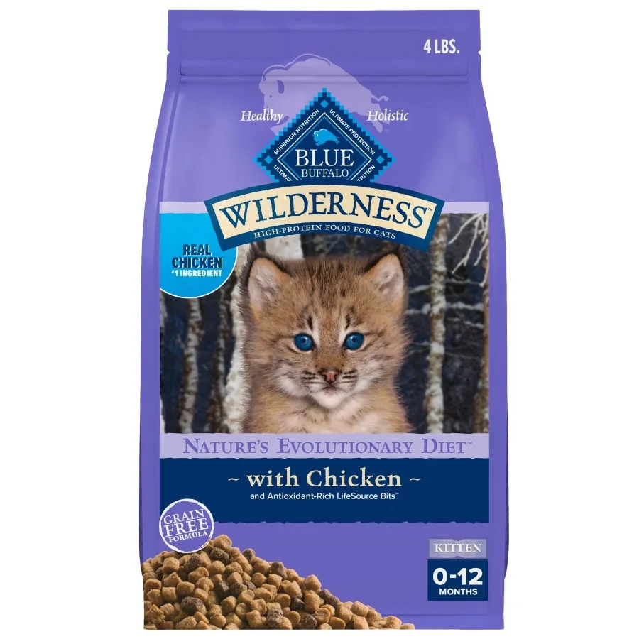 kf-Sec46411d39564d658bb0ade9242a9876S.webp Wilderness Natural Kitten Dry Cat Food High-Protein Chicken 4-lb. Bag - Image 1